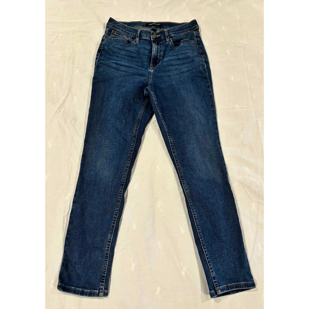 Calvin Klein Jeans Womens 10 High Rise Skinny Blue Denim Repreve Recycled